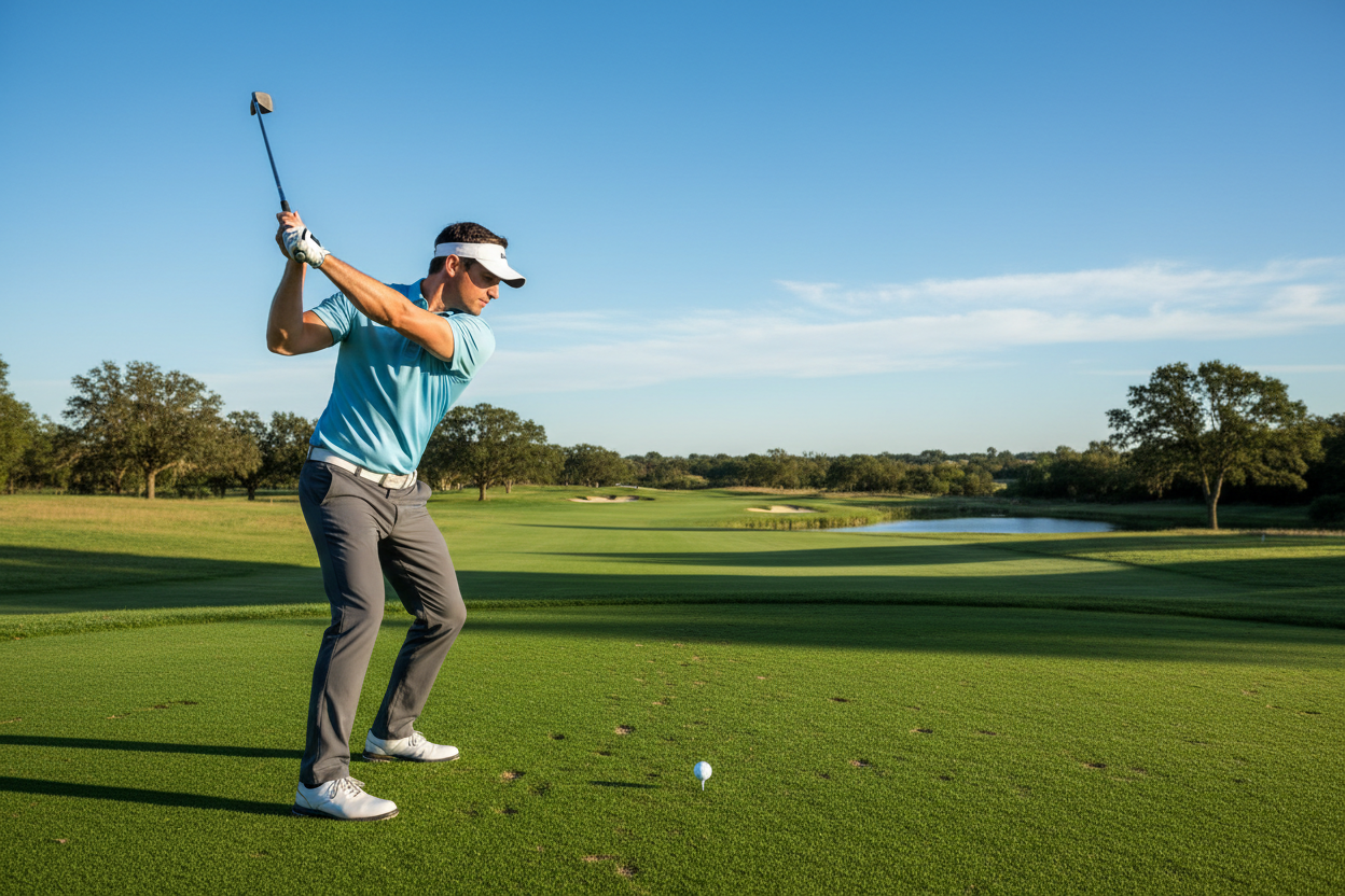 image of a golfer about to perform a driver shot on a golf course